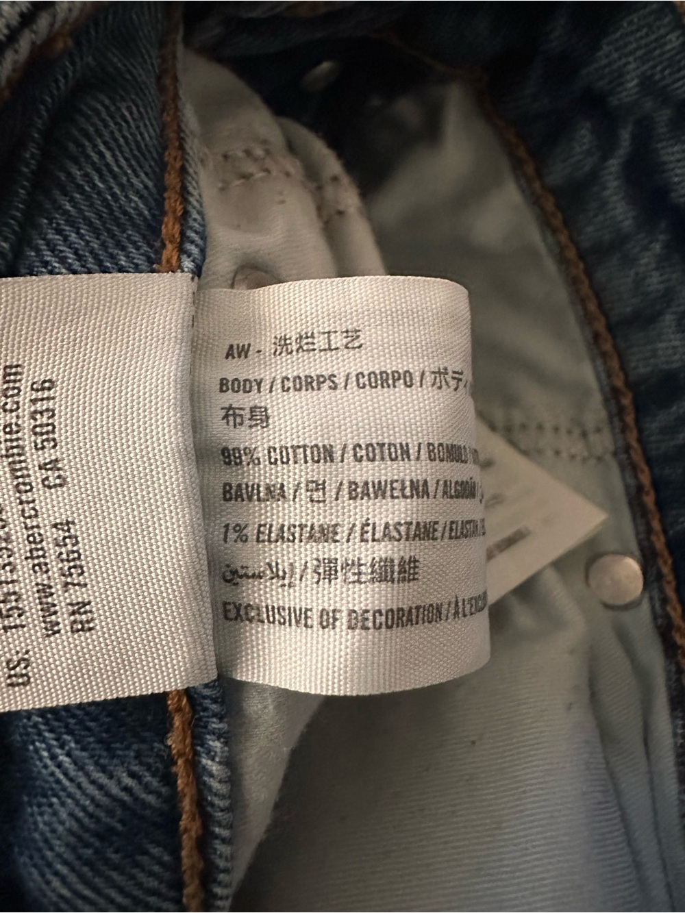 Abercrombie & Fitch Classic High-Rise Blue Jeans the skinny size 12/31 cotton - Picture 5 of 6